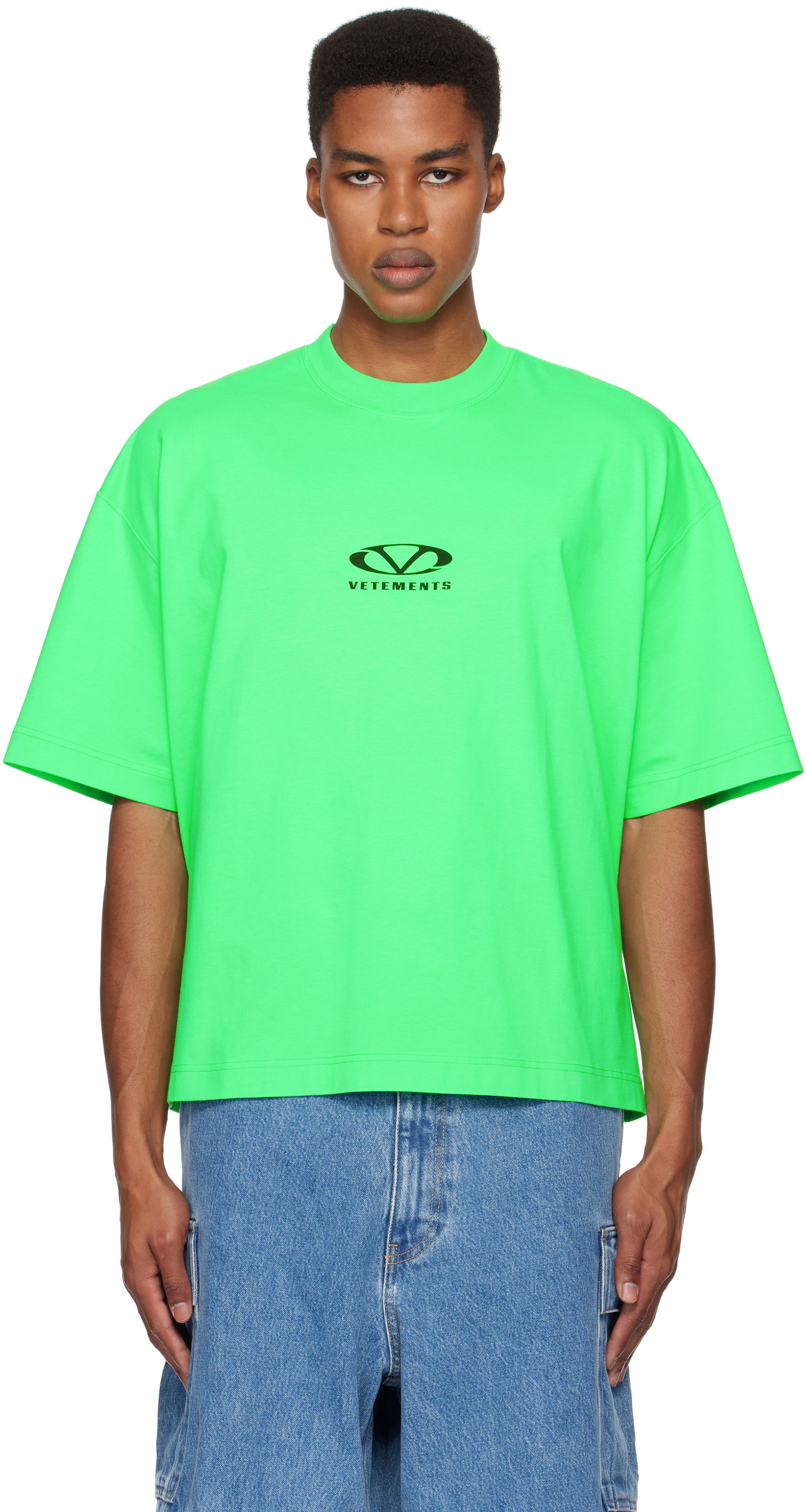 Oval Logo Cropped Boxy T-Shirt