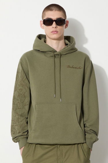 Mikina Maharishi Dragon Bamboo Embroidered Hoodie Zelené | 5075.OLIVE, 3