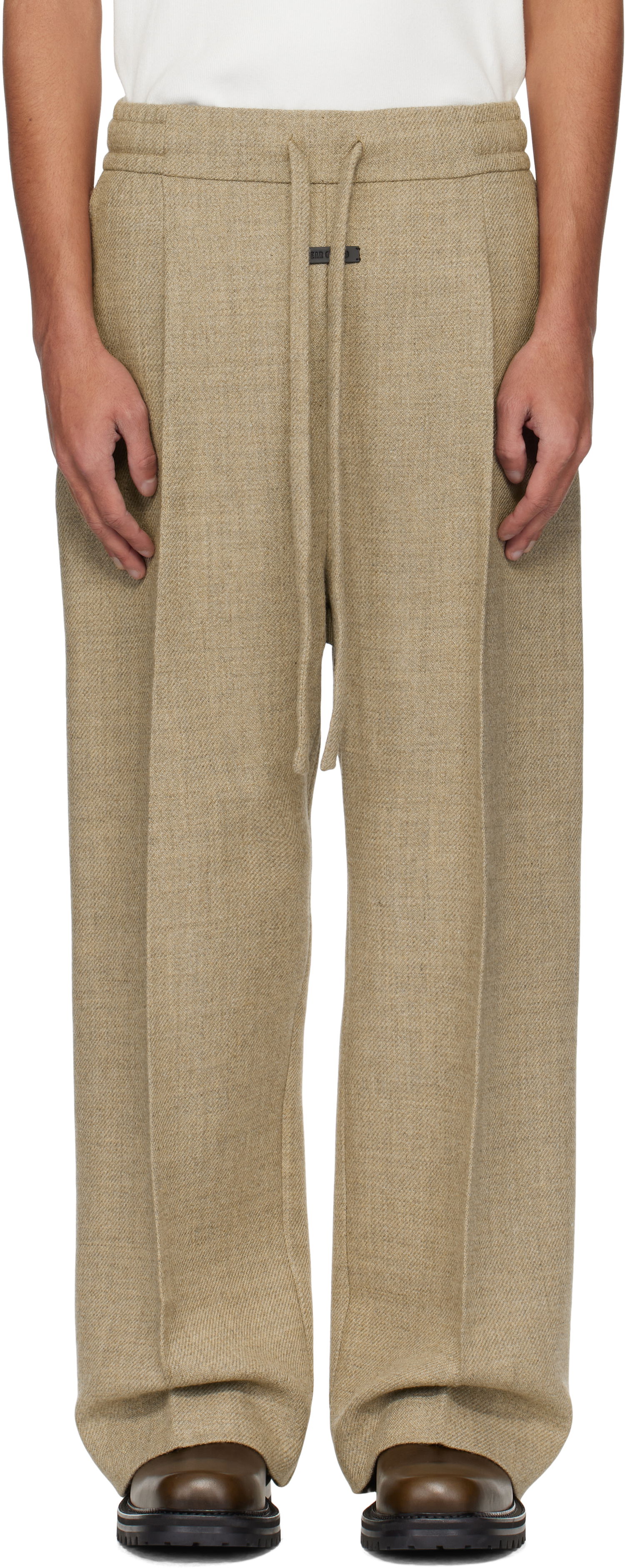 Nohavice Fear of God Fear of God Drawstring Wide Leg Trousers Béžová | FGE240-407HSW, 0