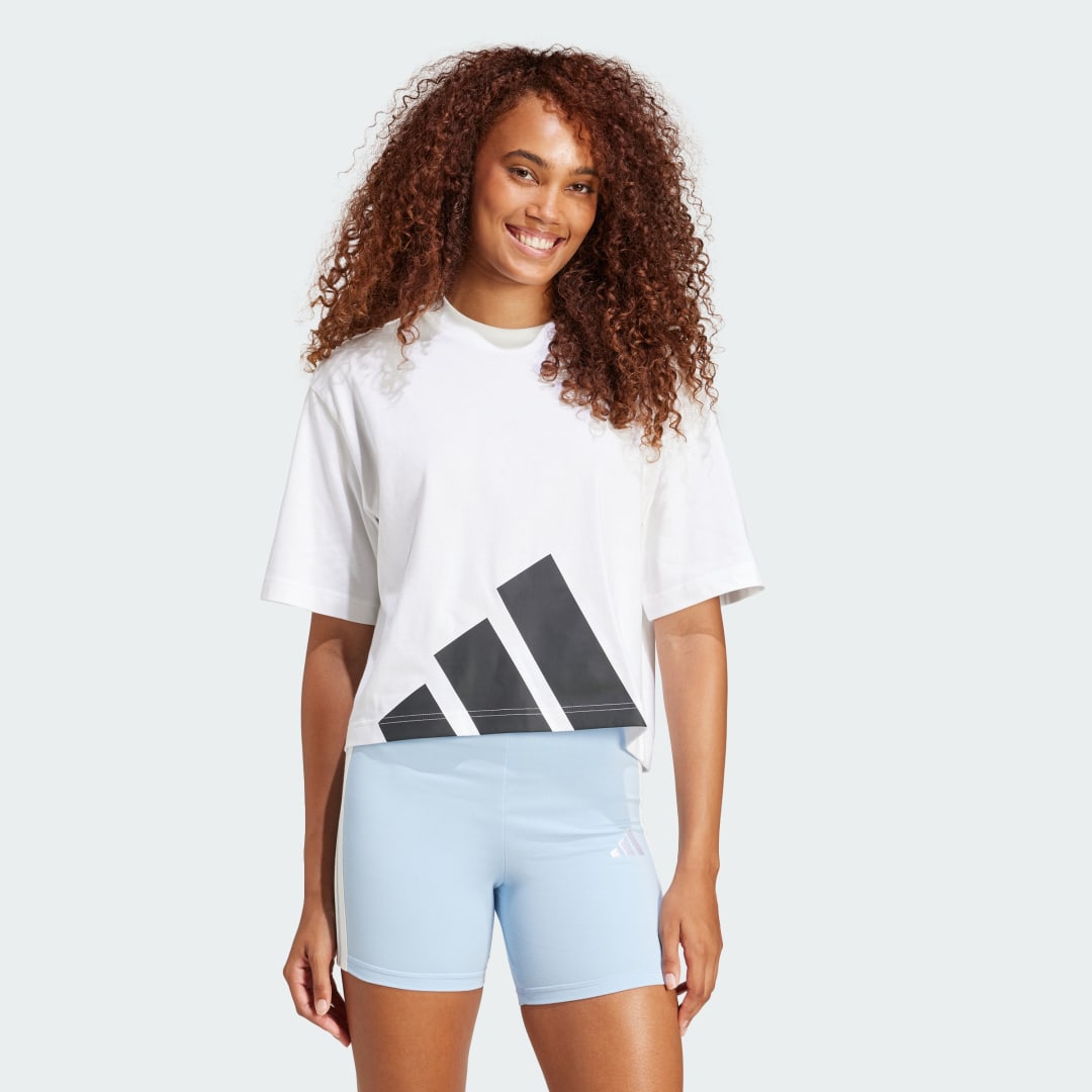 Tričko adidas Performance Big Logo Boyfriend Fit T-Shirt Biela | JG8737, 0