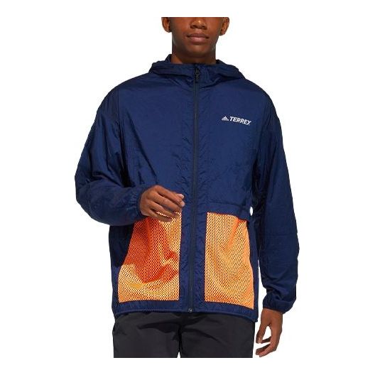 Vetrovka adidas Performance Terrex Bao Pack Windbreaker Hooded Jacket Modrá | GN7600, 0