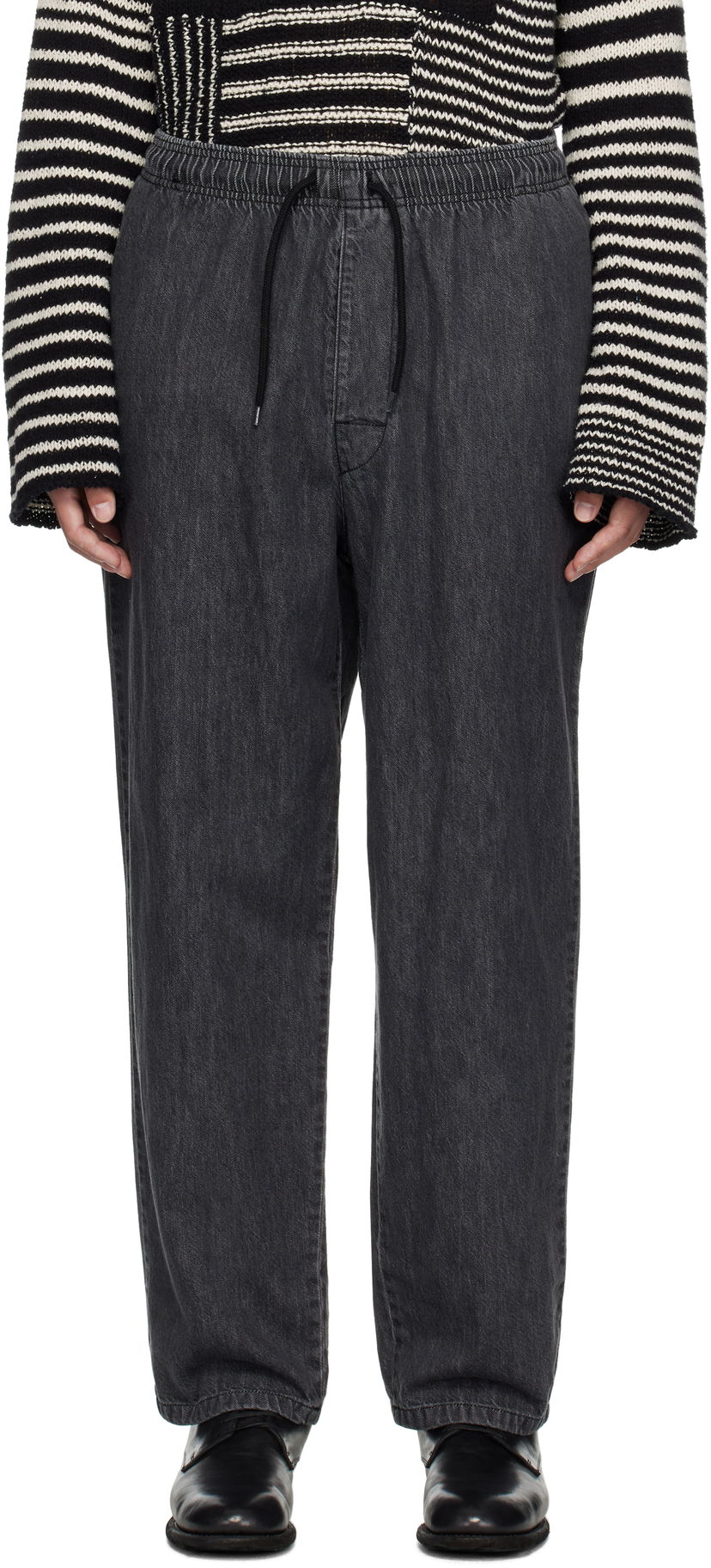 Džínsy WTAPS Elasticated Waist Relaxed Fit Jeans Čierna | 251CWDT-PTM03