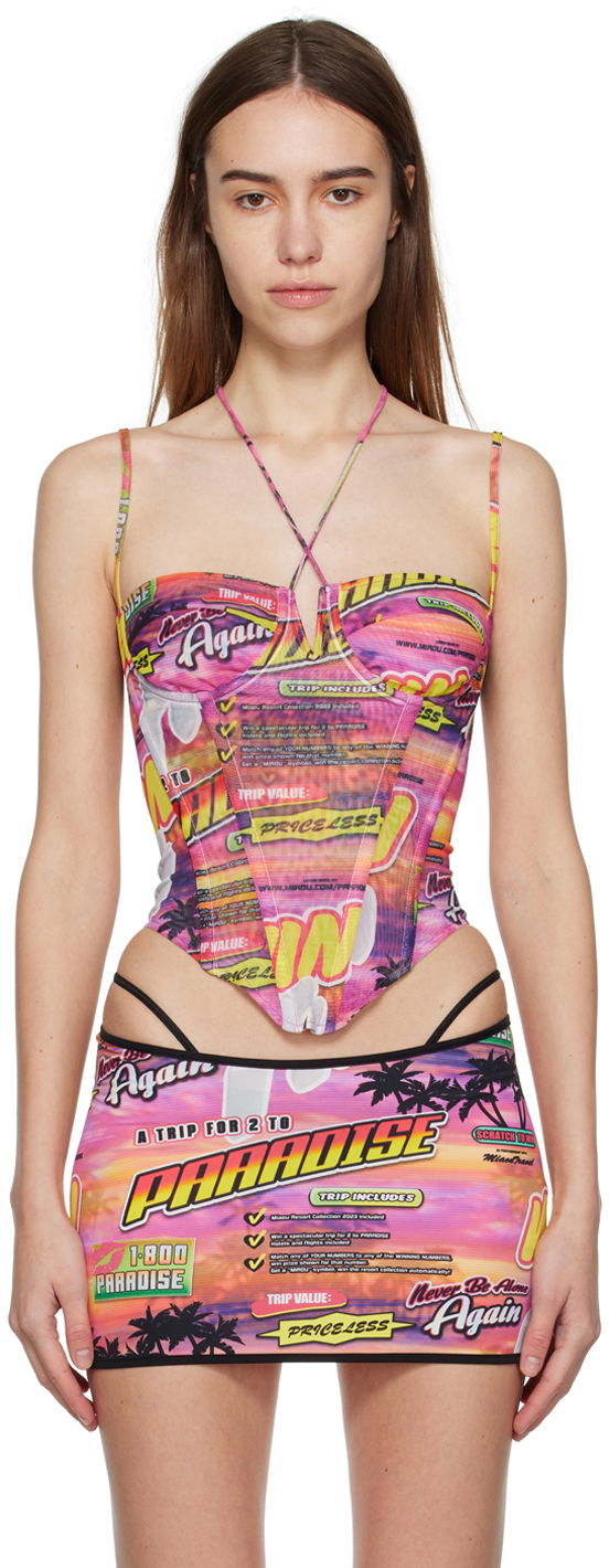 Sukňa Miaou Miaou Aphex Paradise Print Tank Top Ružová | 7046PM1LOT, 0