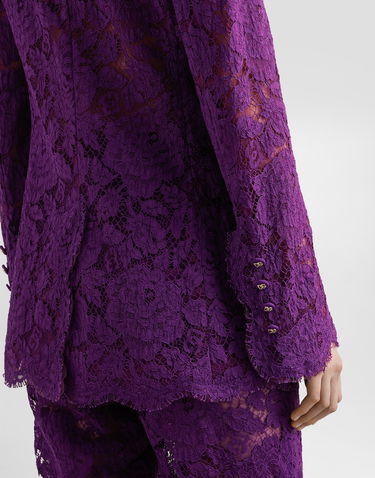 Bunda Dolce & Gabbana Dolce & Gabbana Double-breasted Floral Lace Jacket Fialová | F29XWTHLM7LF0571, 2