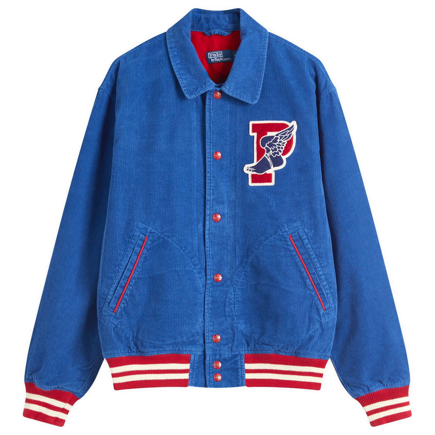 Bomber bunda Polo by Ralph Lauren Ralph Lauren Corduroy Varsity Jacket, Size Large Modrá | 710962236001, 0