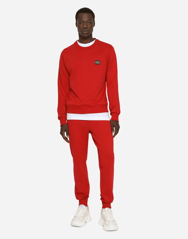 Mikina Dolce & Gabbana Jersey Sweatshirt With Branded Tag Červená | G9ABJTG7F2GR2254, 1