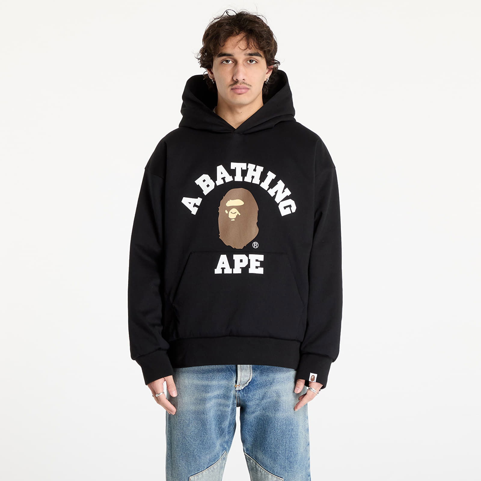 College Puffy Relaxed Fit Pullover Hoodie