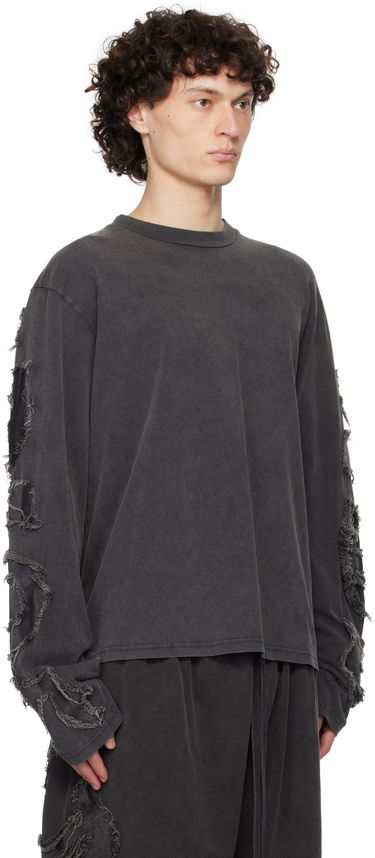 Sveter Acne Studios Acne Studios Distressed Long Sleeve T-Shirt Šedá | BL0412-, 1