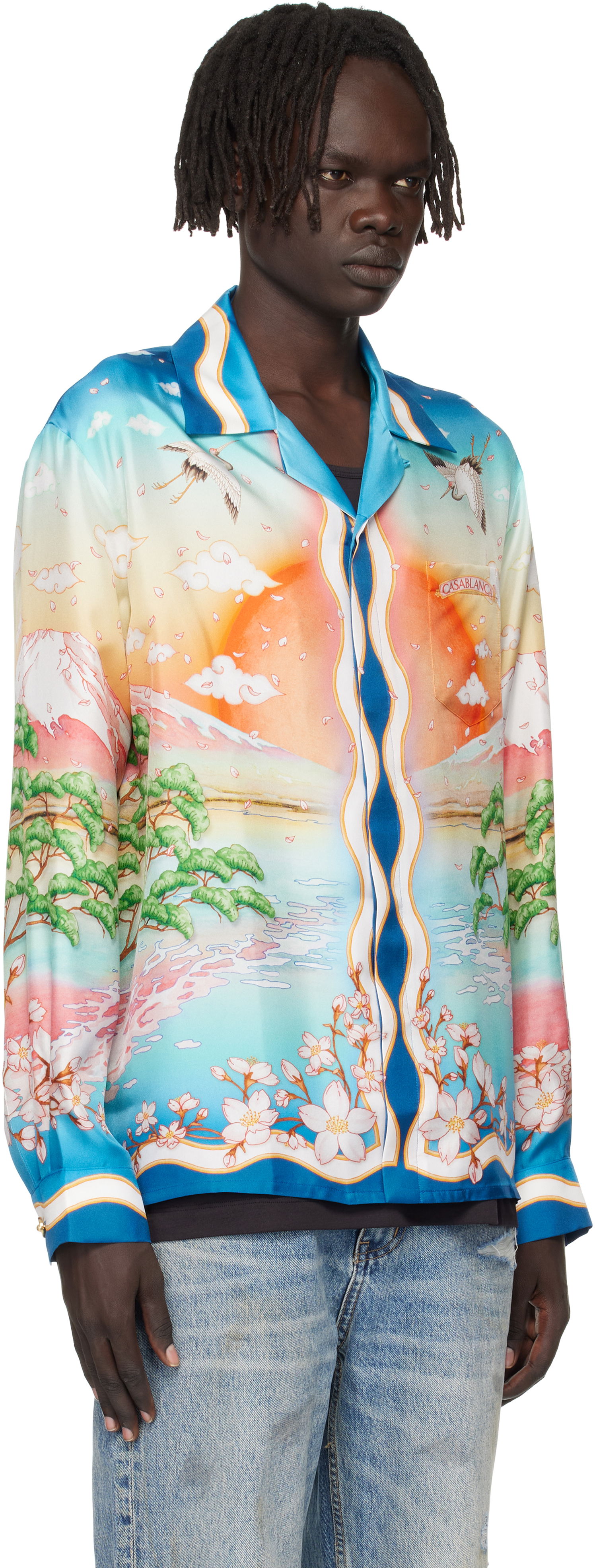 Košeľa Casablanca Casablanca 'Tennis Club' Silk Print Long Sleeve Shirt Rôznofarebný | U-MPF25-SH-006-01, 1