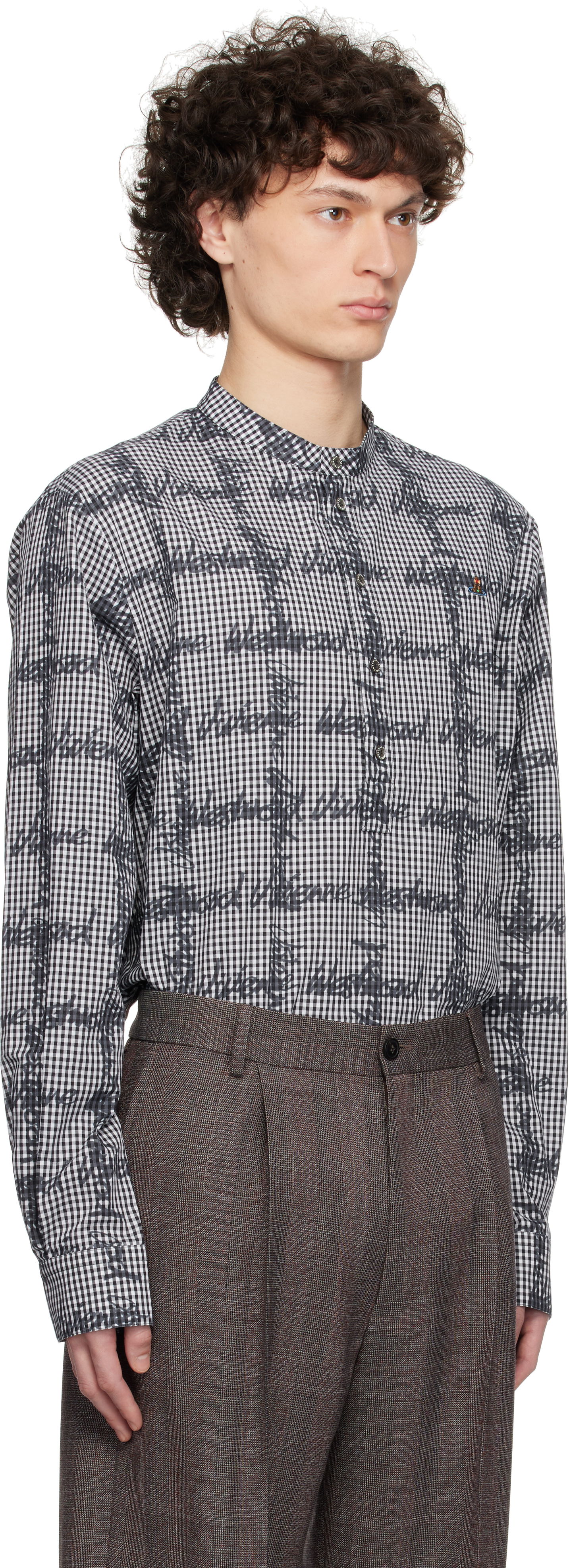 Košeľa Vivienne Westwood Vivienne Westwood Gingham Print Band Collar Shirt Biela | 2401003X-W011T-, 1