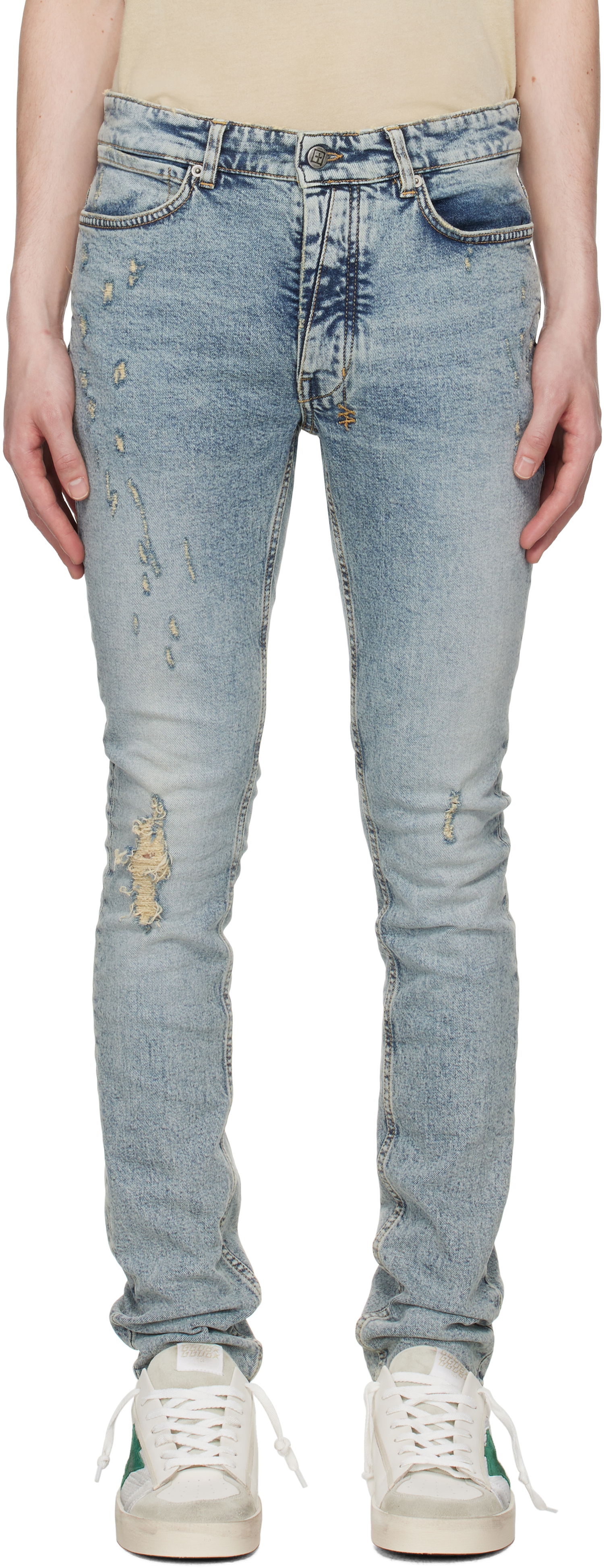 Džínsy Ksubi Ksubi Van Winkle Distressed Slim Jeans Modrá | MSP25DJ017, 0