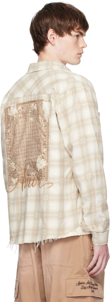 Košeľa AMIRI Amiri Bleach Bandana Patch Flannel Shirt Béžová | AMSTFL1015, 2
