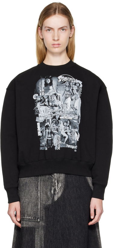 Sveter We11done Movie Collage Graphic Sweatshirt Čierna | WD-TS3-22-743-U-BK, 0