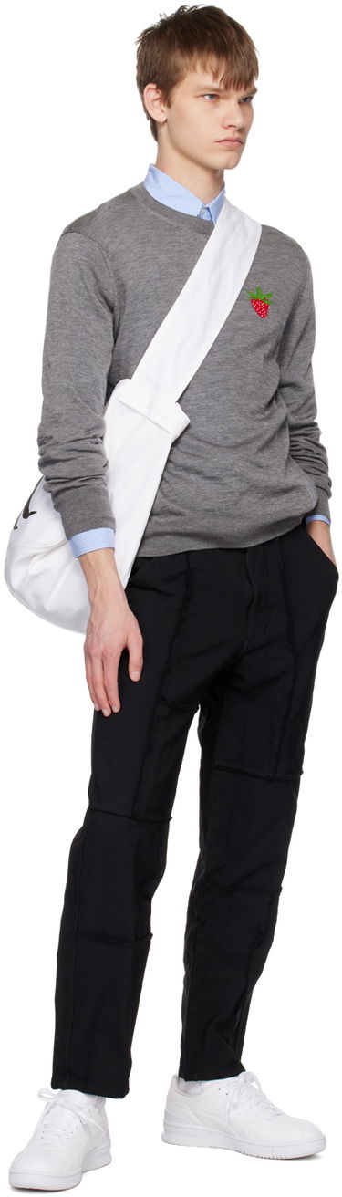 Sveter Comme des Garçons Comme des Garçons Shirt Brett Westfall Edition Embroidered Strawberry Sweater Šedá | FK-N016-051, 3