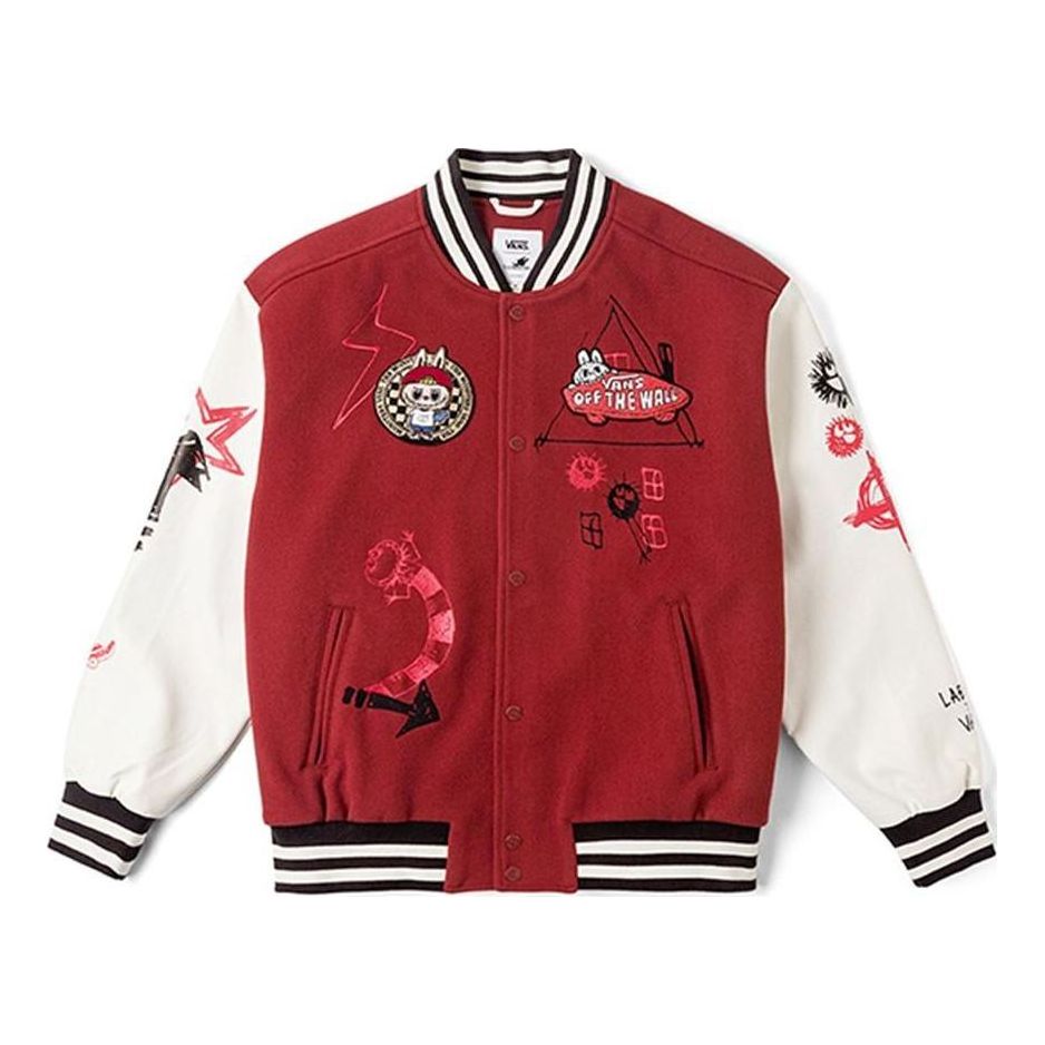Bomber bunda Vans THE MONSTERS Baseball Jacket Červená | VN000JFB7BF, 0