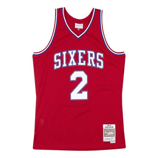 Dres Mitchell & Ness Mitchell & Ness Philadelphia 76ers Moses Malone Swingman Jersey Červená | SMJYAC19107-P76SCAR82MML