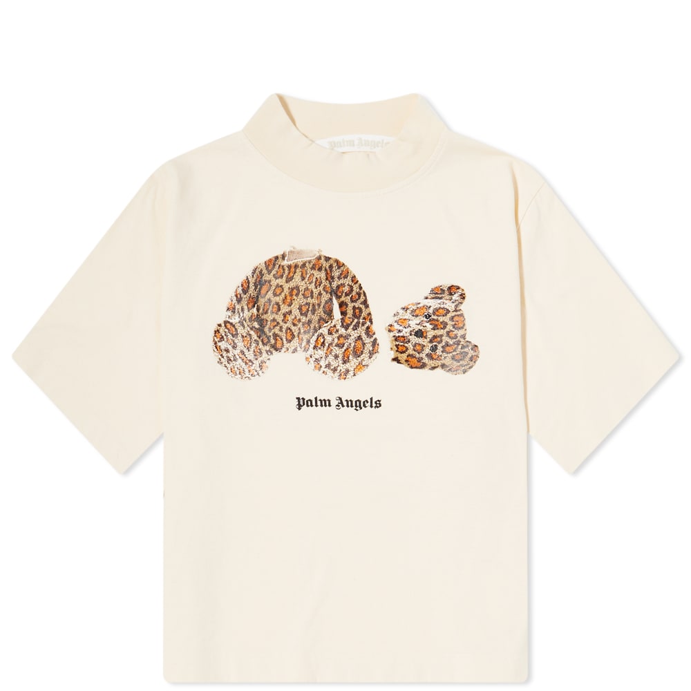 Tričko Palm Angels Cropped Leopard Bear Tee Béžová | PWAA020S22JER0020360, 0