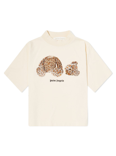 Tričko Palm Angels Cropped Leopard Bear Tee Béžová | PWAA020S22JER0020360