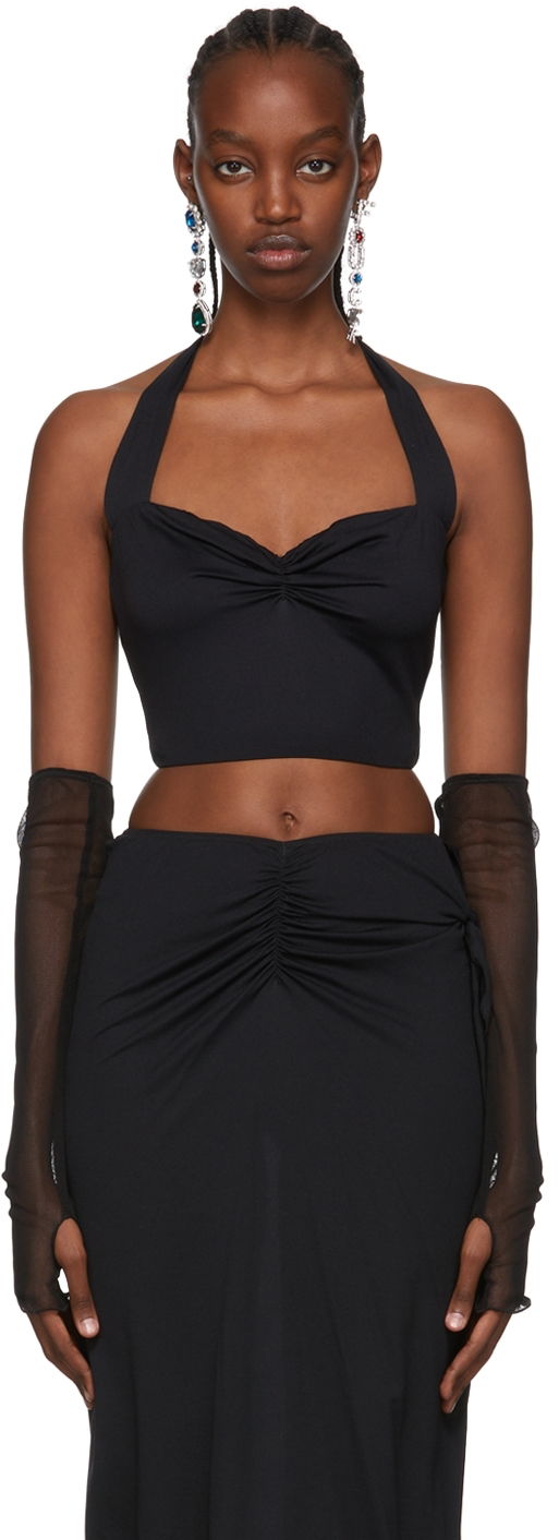 Tielko Anna Sui Exclusive Ana Black Halter Neck Tank Top Čierna | 522C20, 0