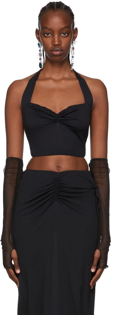 Tielko Anna Sui Exclusive Ana Black Halter Neck Tank Top Čierna | 522C20, 0