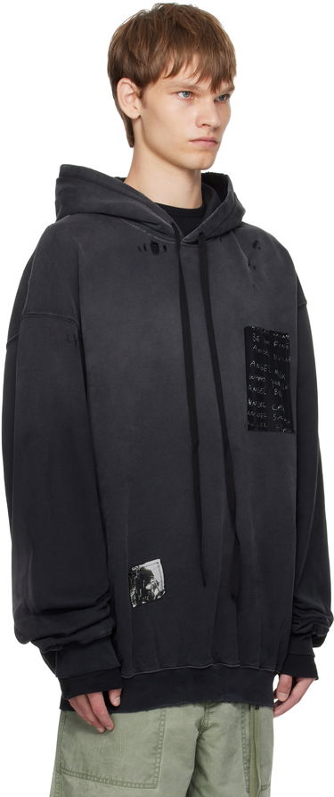Mikina Ann Demeulemeester Ann Demeulemeester Ollie High-Comfort Hoodie with Printed Patches Čierna | B0013214-FA639-098, 1