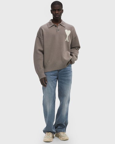 Sveter AMI AMI Paris ADC Polo Sweater Hnedá | UPL390.KN0090-0957, 1