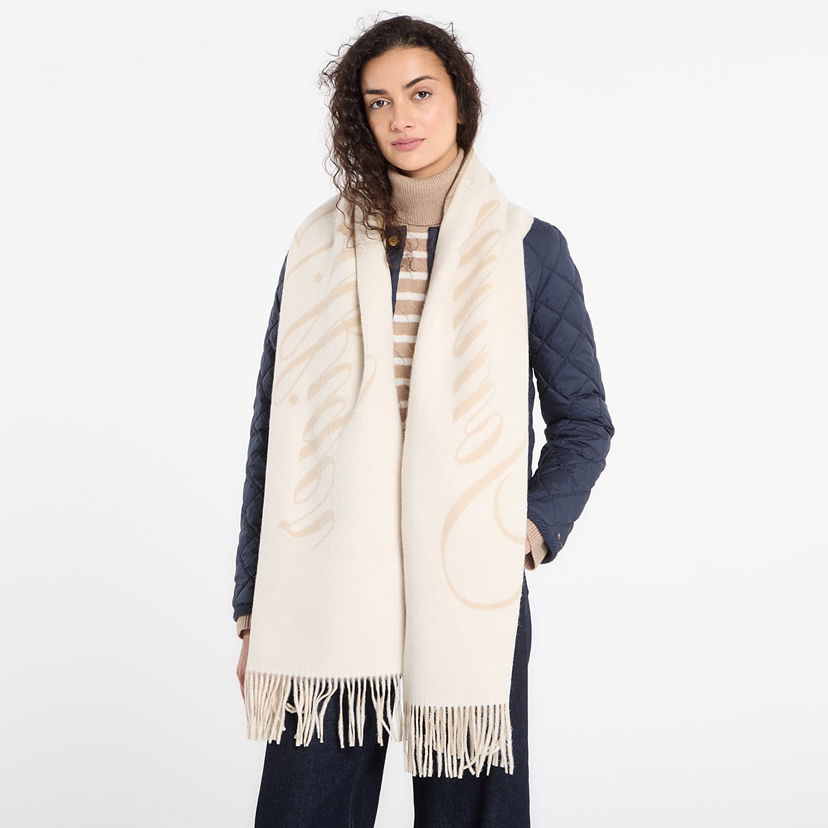 Šál Tommy Hilfiger Tommy Script Logo Fringed Scarf Béžová | AW0AW17786 RBT