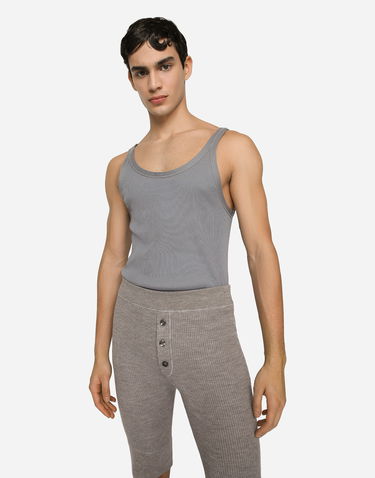 Tielko Dolce & Gabbana Fine-rib Cotton Singlet Šedá | G8PA8TFU7AVN0497, 3