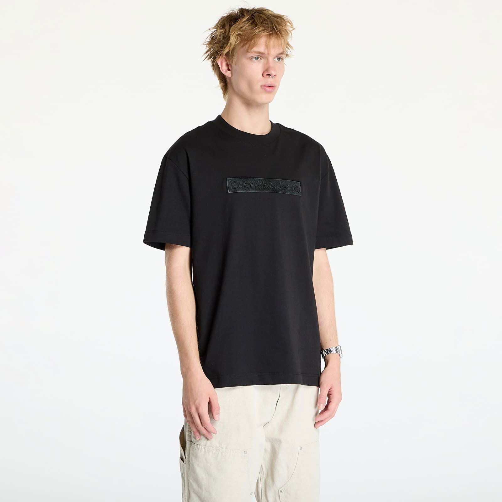 Embroidered Box Tee Black