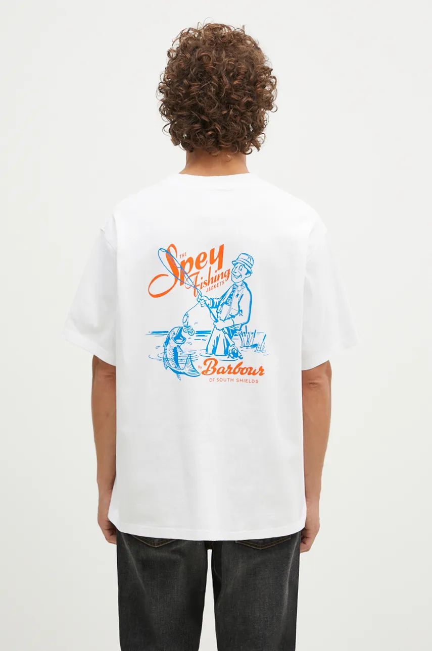 Tričko Barbour Bayard OS Graphic T-Shirt With Print Biela | MTS1337, 0