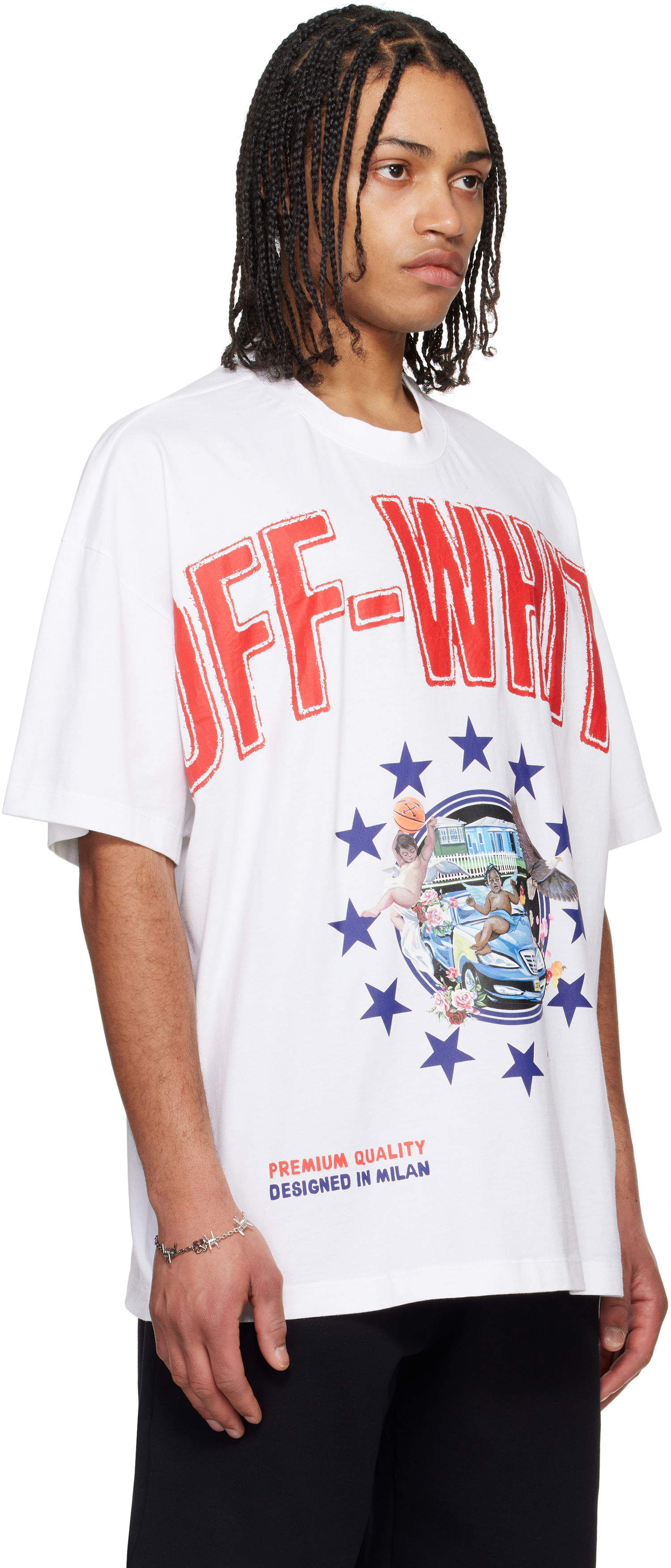 Tričko Off-White Off-White Fresco Star Graphic T-Shirt Biela | OMAA161S25JER0010120, 1