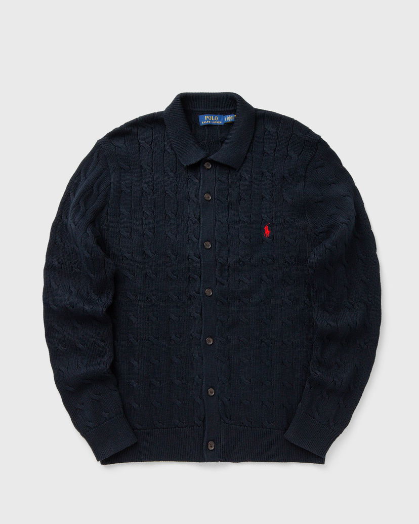 Sveter Polo by Ralph Lauren Collared Cable-Knit Button-Front Cardigan Navy | 710979114002