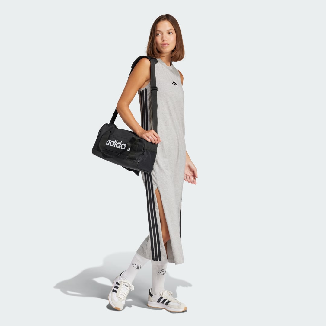 Šaty adidas Performance Essentials 3-Stripes Long Racerback Sport Dress Šedá | JD5000, 1