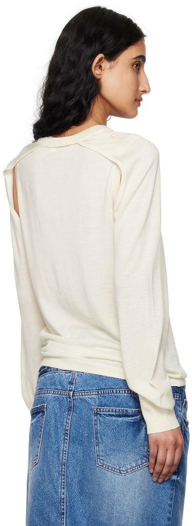 Sveter Helmut Lang Women's Shrug Knit Sweater Biela | SHRUG CREW, 2