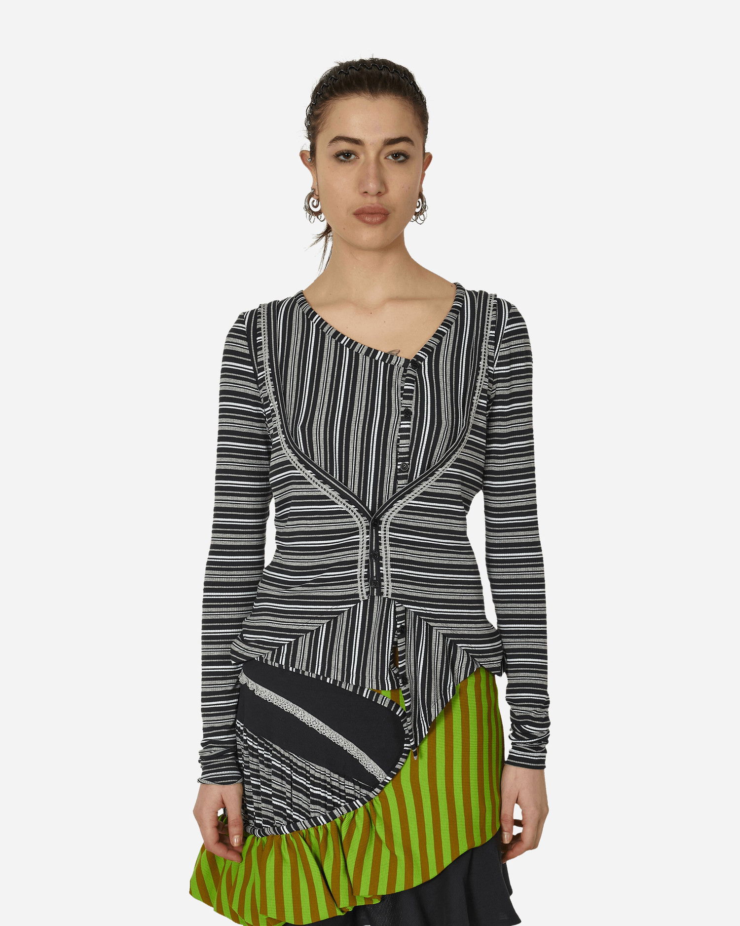 Sveter KIKO KOSTADINOV Double Jersey Cardigan Night Stripe Šedá | KKWSS24TP05-68 001, 1