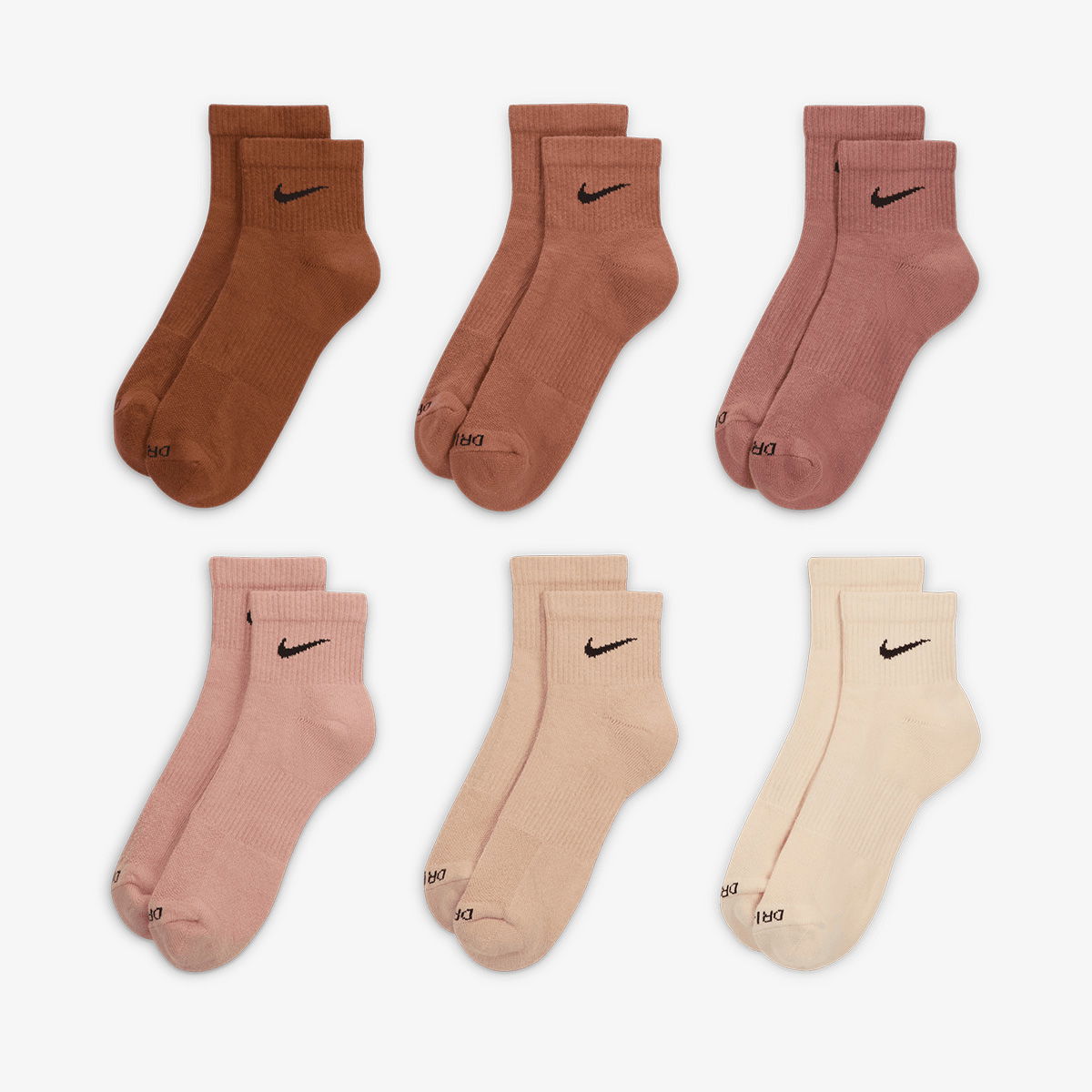 Ponožky Nike Everyday Plus Cushioned Ankle Socks 6 Pairs Béžová | SX6899-904, 1