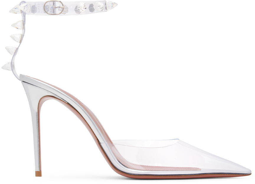 Amina Muaddi Julia Glass Heeled Sandals