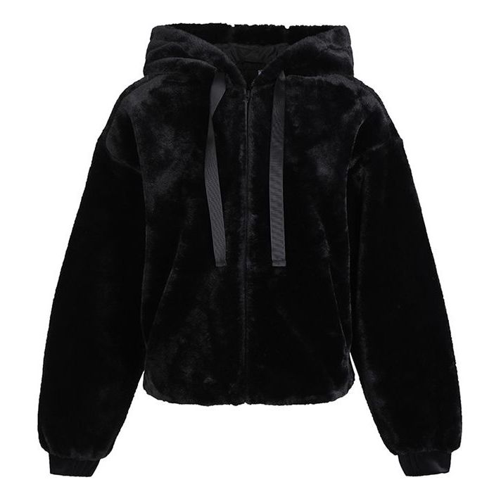 Mikina adidas Originals Style Fur Windproof Hooded Jacket Čierna | GM1468