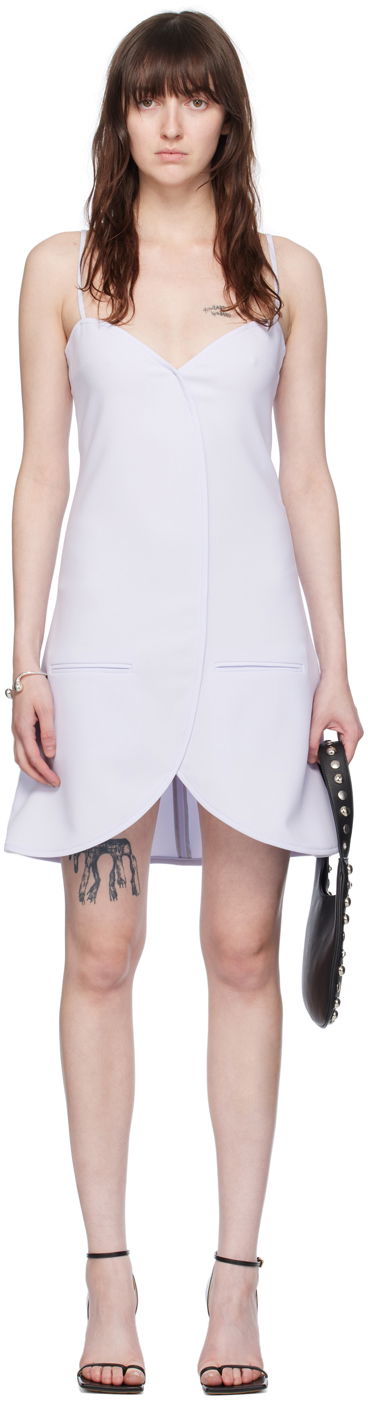 Šaty Courrèges Ellipse Asymmetrical Minidress Modrá | 224CRO396PL0159, 0