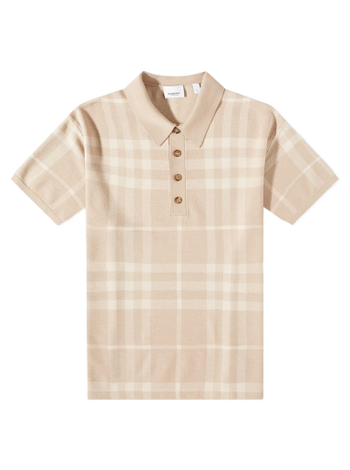 Polo tričko Burberry Wellman Merino Check Polo Shirt Béžová | 8068482A7405