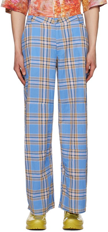 Nohavice Collina Strada Collina Strada Lawn Plaid Trousers Modrá | MXX6419, 0