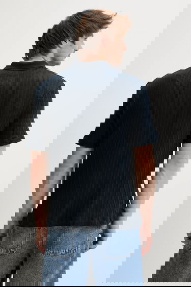 Polo tričko Samsoe Samsoe Ribbed Polo Shirt SAKEVIN Navy | M25200034, 2