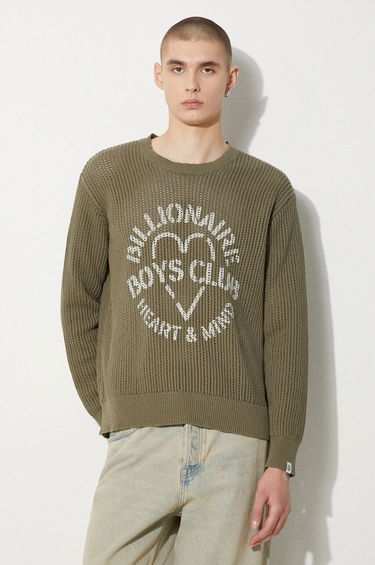 Sveter BILLIONAIRE BOYS CLUB Billionaire Boys Club Heart & Mind Stencil Logo Jumper Zelené | B24224, 0