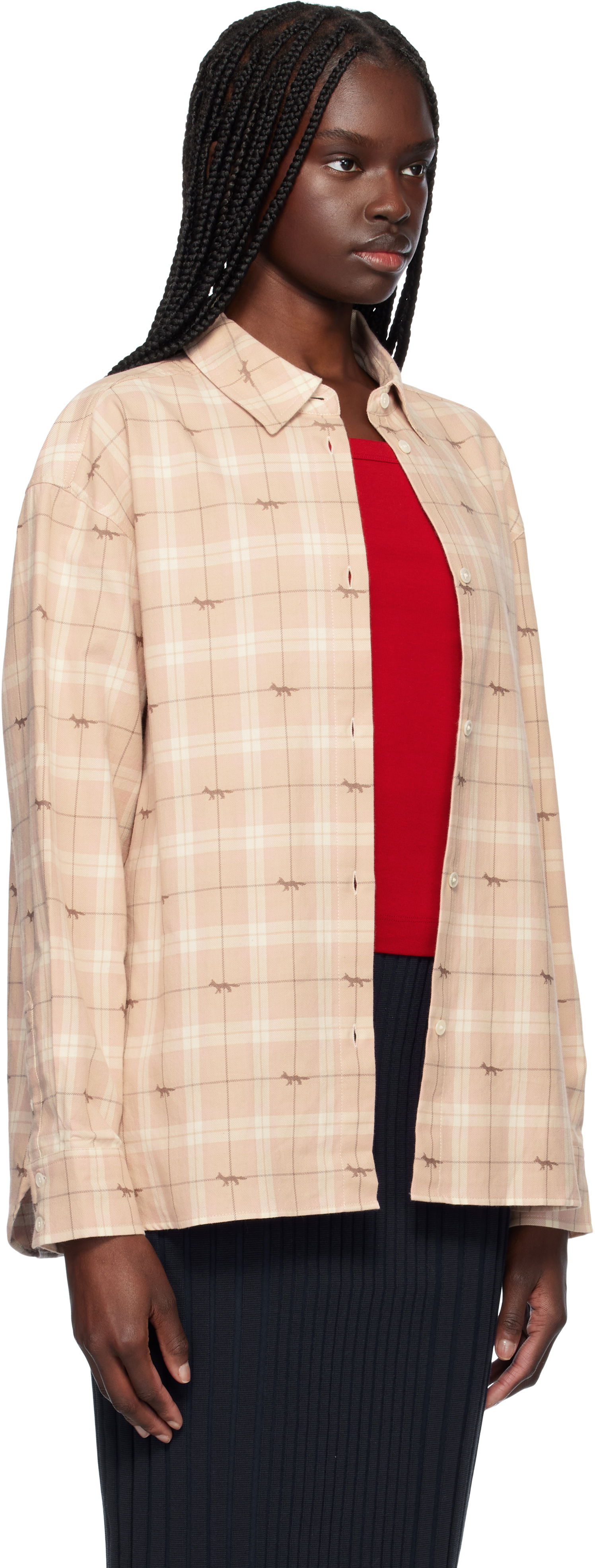 Košeľa MAISON KITSUNÉ Maison Kitsuné Light Fox Print Overshirt Béžová | OW00431WW0118, 1