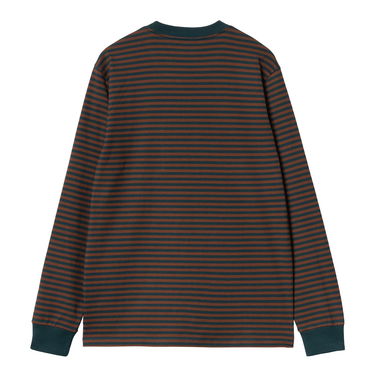 Košeľa Carhartt WIP Striped Long Sleeve T-Shirt With Chest Pocket Hnedá | I033817_7, 4
