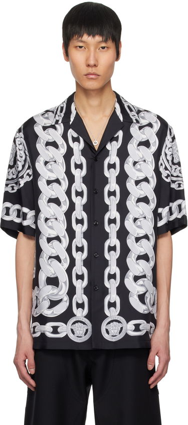 Košeľa Versace Versace Medusa Chains Silk Shirt Čierna | 1003926_1A13397, 0