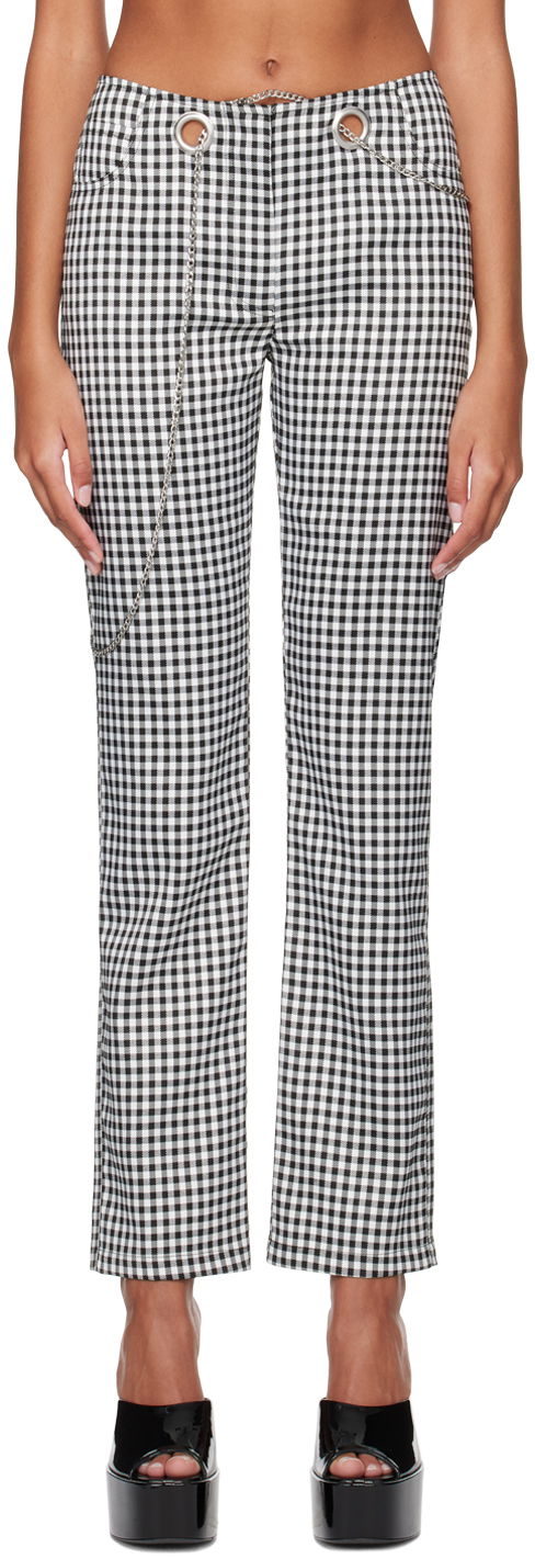 Nohavice Miaou Miaou Tommy Gingham Trousers with Chain Čierna | 1004GINOND, 0