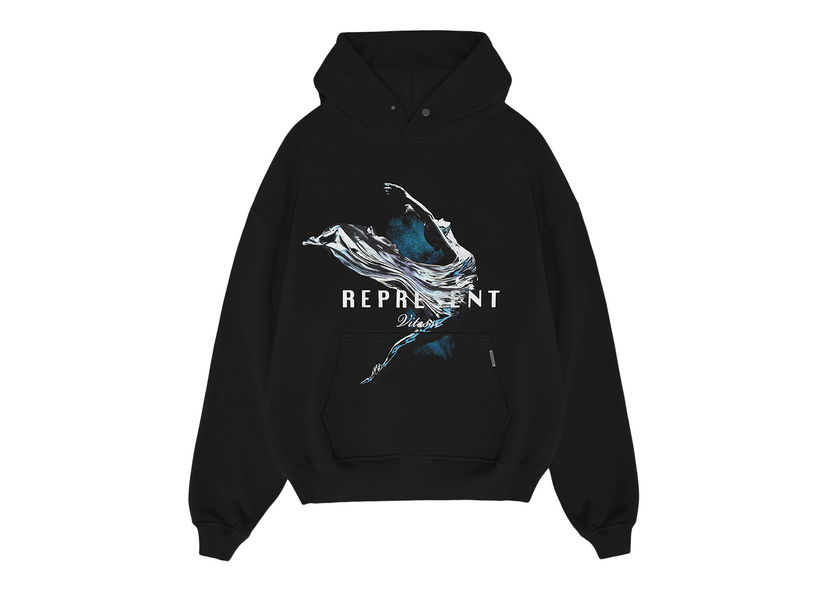 Mikina Represent Clo Represent Vitesse Hoodie Jet Black Čierna | M04221-01