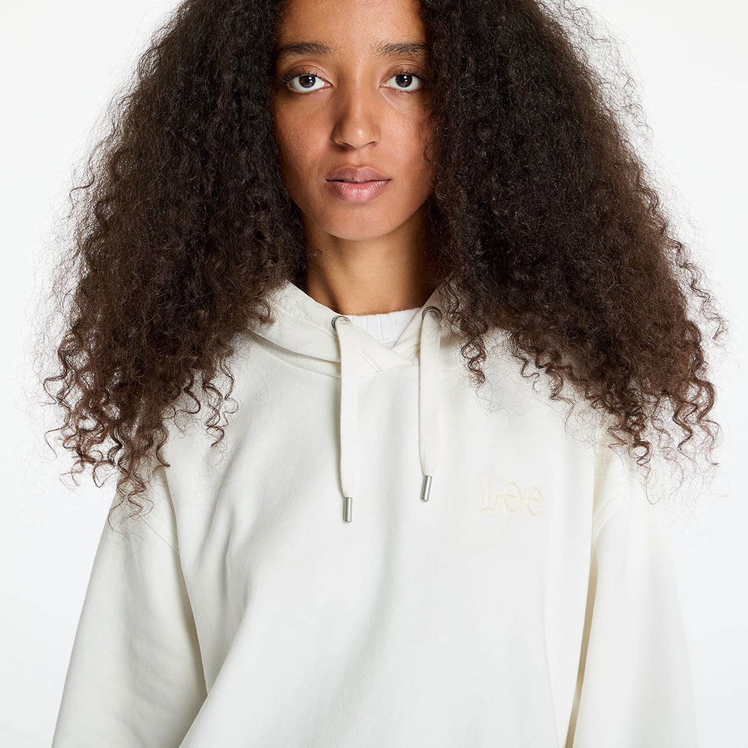 Mikina Lee Sweatshirt Essential Hoodie Biela | 112341539, 1