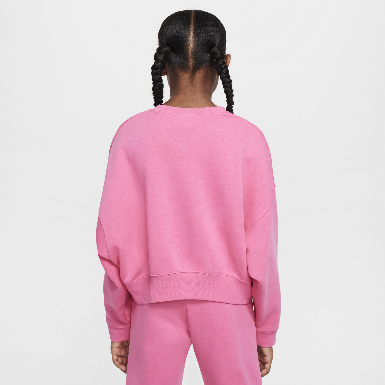 Mikina Nike Girls' Fleece Cropped Crewneck Sweatshirt Nike Sportswear Ružová | HM0531-684, 1